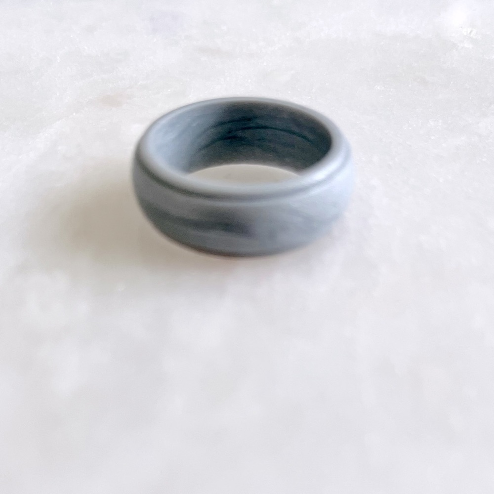 Silver - Mens Silicone Ring